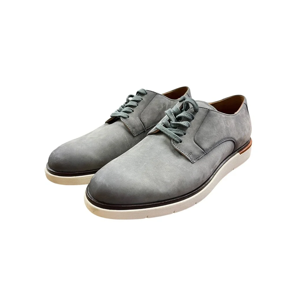 ALLEN EDMONDS Carson Hybrid Derby Men Leather Lace Up Dress Shoes Sneaker 9 Gray